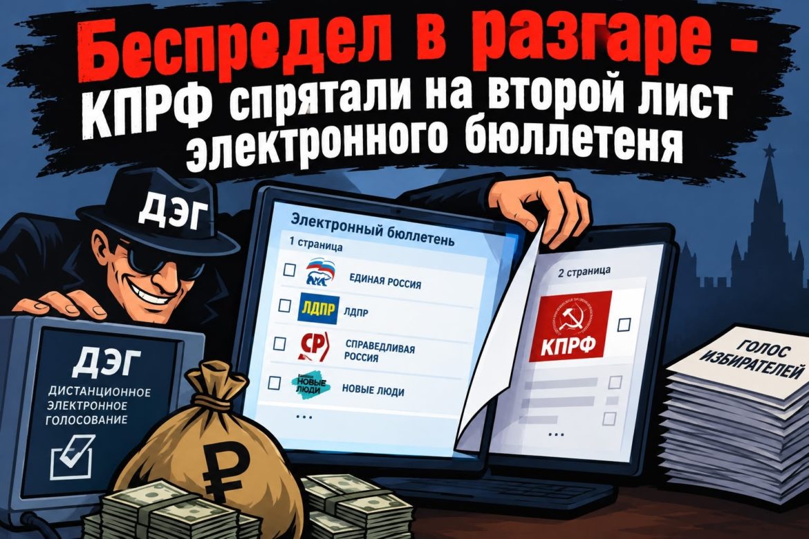 Системный беспредел на выборах продолжается: КПРФ спрятали на второй лист электронного бюллетеня
