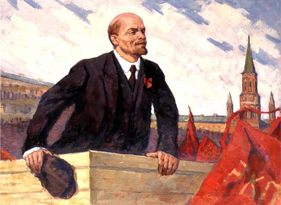 Флаги с Лениным над Берлином
