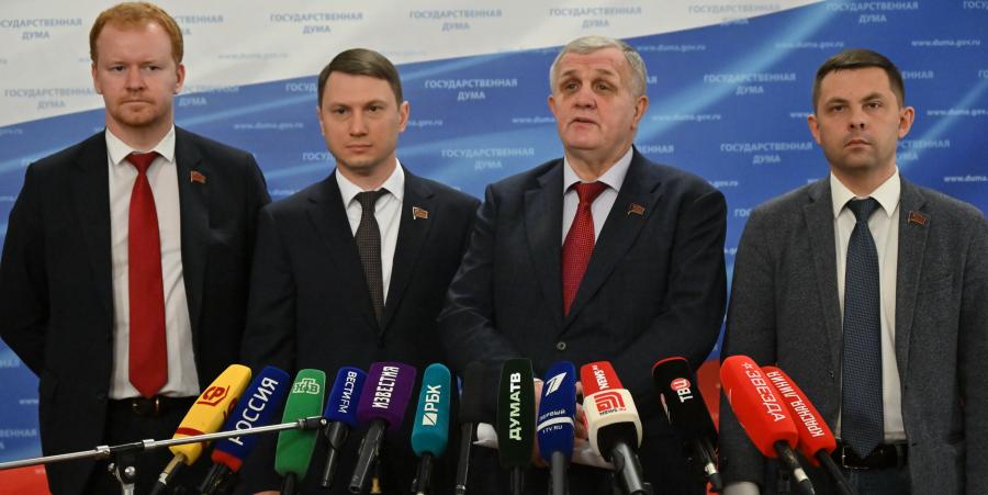 Николай Коломейцев, Денис Парфенов, Олег Михайлов и Артём Прокофьев выступили перед журналистами в Госдуме